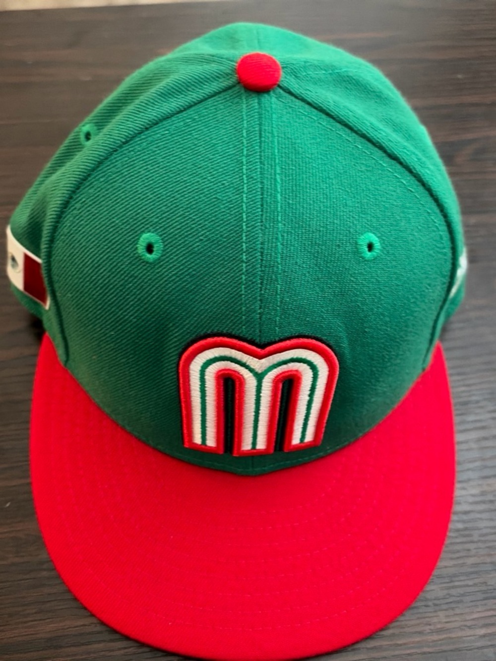 Mexico  Green and Red Baseball Cap with 'M' Logo